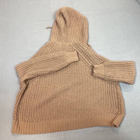 Aerie Sweater With Hood- V Neck Size XS/TP Woman's Soft Cozy Beige Oatmeal - Picture 12 of 13